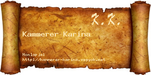 Kammerer Karina névjegykártya